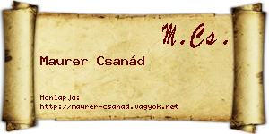 Maurer Csanád névjegykártya